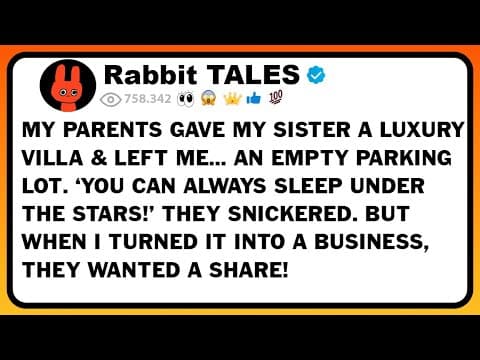 My Parents Gave My Sister A Luxury Villa & Left Me…An Empty Parking Lot. ‘You Can Always Sleep Under thumbnail