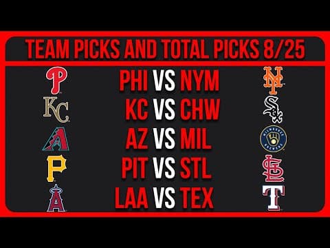 MLB Picks Today 8/25/25 | MLB Picks & Predictions Today 8/25/25 thumbnail