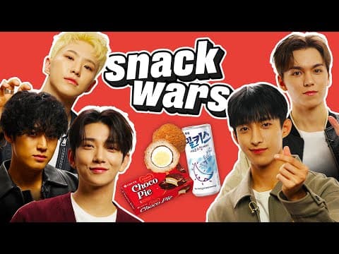 K-Pop Stars SEVENTEEN Try British Snacks For The First Time | Snack Wars thumbnail
