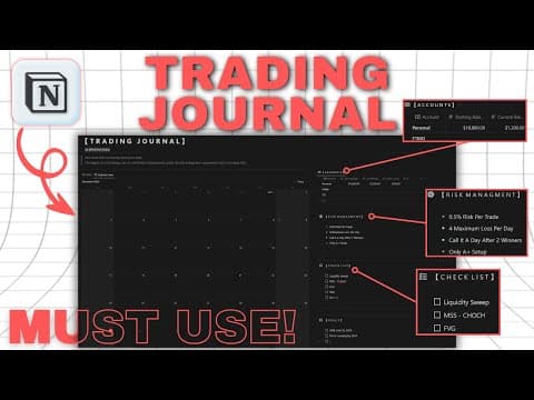 How I Journal My Tradaes Using Notion *Free Template Included* thumbnail