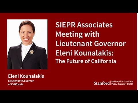 Associates Meeting with Lieutenant Governor Eleni Kounalakis: The Future of California thumbnail