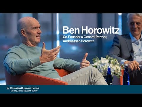 Ben Horowitz on AI, Culture, and the Future of Innovation | Columbia Business School thumbnail