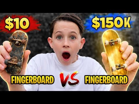 $10 vs $150,000 Fingerboard Challenge! thumbnail