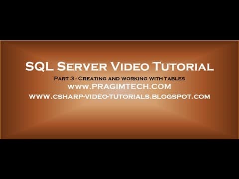 Creating and working with tables - Part 3 thumbnail