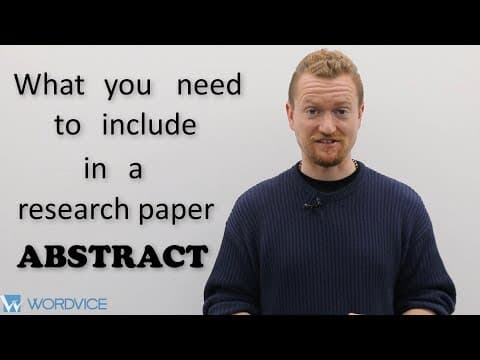 How to Write an Abstract for a Research Paper thumbnail