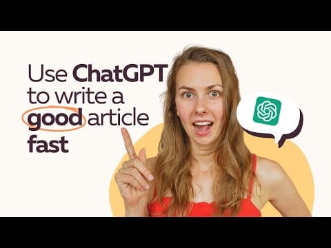 FULL GUIDE to Use ChatGPT to Write a GOOD Article FAST  | How to Use AI to Write an Article thumbnail
