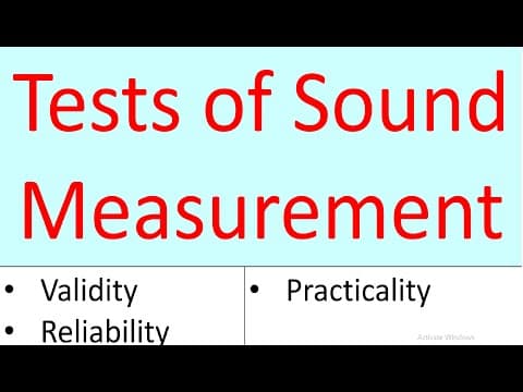 Test of Sound Measurement | Goodness of Measurement thumbnail