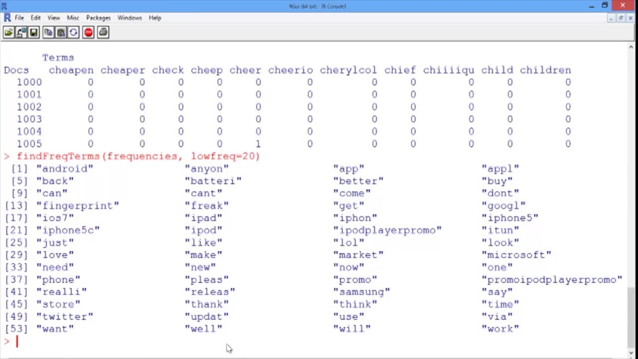 5.2.10 An Introduction to Text Analytics - Video 6: Bag of Words in R ...