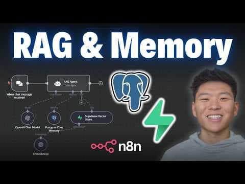 How to Set up Supabase and Postgres for RAG Agent with Memory in n8n (2025) thumbnail