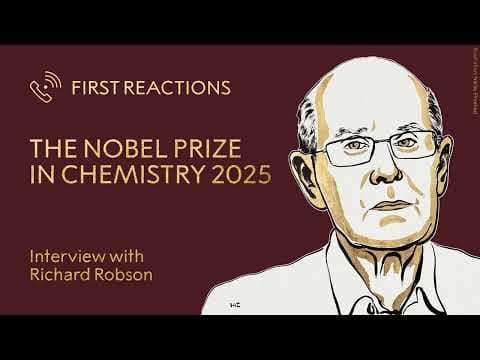 First reactions | Richard Robson, Nobel Prize in Chemistry 2025 | Telephone interview thumbnail