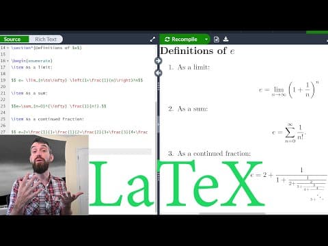 Intro to LaTeX : Learn to write beautiful math equations || Part 1 thumbnail
