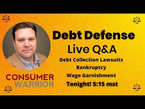 Debt Collection Lawsuits, Bankruptcy & Dealing with Serious Debt Problems (Live Q&A) thumbnail