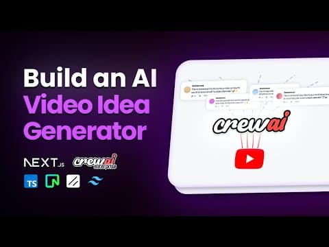 Fullstack AI Video Idea Generator: CrewAI Enterprise, NextJS, Neon, Drizzle, Typescript thumbnail