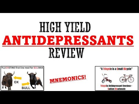 Antidepressants Review (SSRI, SNRI, TCA, MAOI, Atypical) | Proven Ways To Memorize For Your Exams! thumbnail