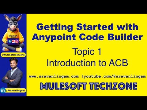 Getting Started with ACB (Anypoint Code Builder ) #mule4 by @sravanlingam #salesforce #mulesoft #acb thumbnail