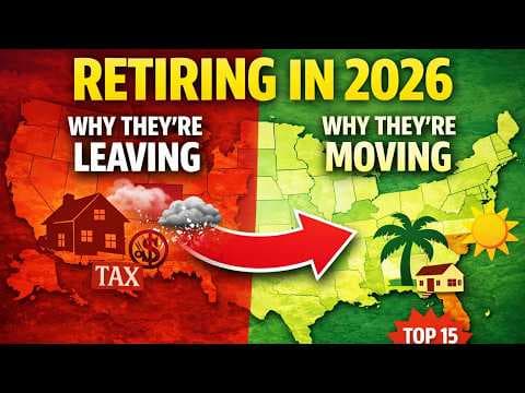 Top 15 states that people are retiring to in 2026 thumbnail