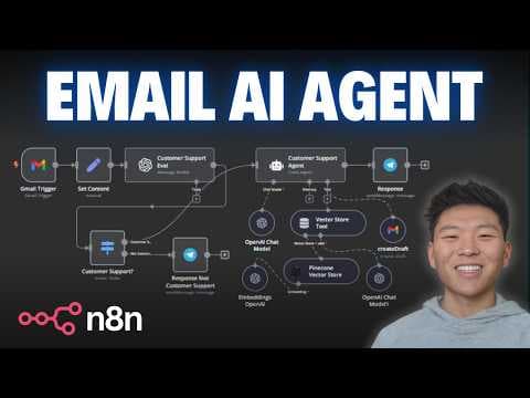 How I Built an AI Agent to Automate my Emails in n8n (Step by Step, No Code) thumbnail
