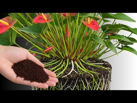 Just Sprinkle This on Anthurium! The Plant Explodes with Shoots & Blooms All Year. thumbnail