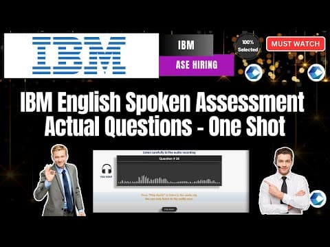 🔥IBM English Spoken Language Assessment | Test Pattern | IBM SVAR Assessment | IBM CIC Hiring 2024 thumbnail