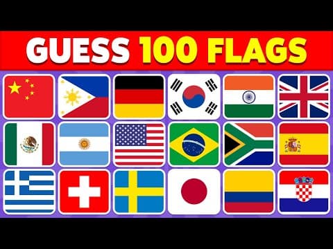 🚩 Guess the Country by the Flag Quiz 🌎 | Can You Guess 100 Flags? thumbnail
