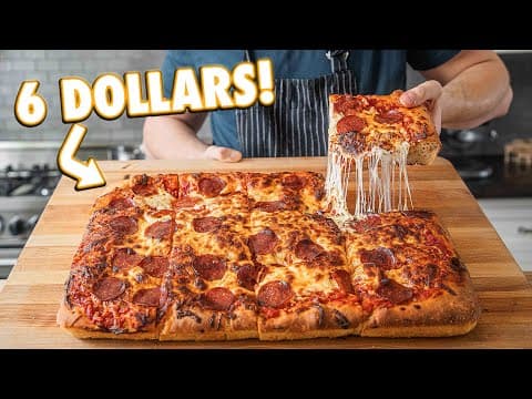 Giant Homemade Pizza For 6 Dollars | But Cheaper thumbnail