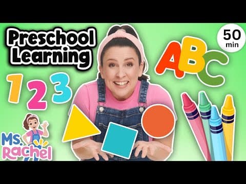 Preschool & Toddler Learning Video with Ms Rachel - Learn Shapes, Letters, Numbers, Colors & More thumbnail