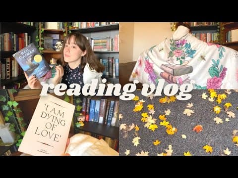 Good Books, Blankets & Blues☂ // reading vlog thumbnail