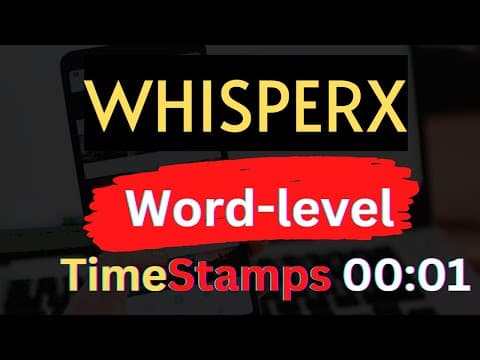 WhisperX - Word-level Timestamps with Whisper - Subtitles Transcription thumbnail