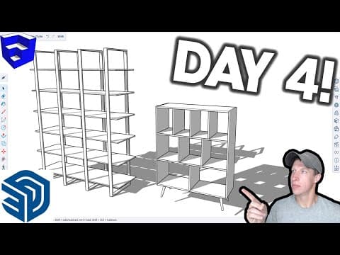 Learn SketchUp in 30 Days DAY 4 - Modeling Shelves! thumbnail