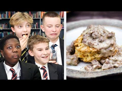 British Highschoolers Try Biscuits and Gravy for the First Time! thumbnail