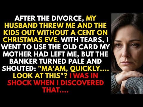 After Divorce, My Husband Threw Me and the Kids Out—Mom’s Old Card Made the Banker Turn Pale Fast!!! thumbnail