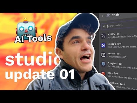 Studio Update #01: AI Agents Tutorial, Mitre Attack RAG, new AI App tools in n8n, Invoice Automation thumbnail