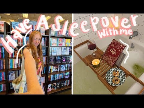Have a Book Sleepover with me! (book shopping, reading, & more) thumbnail