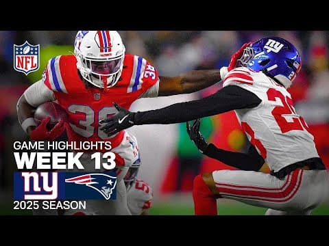 New York Giants vs New England Patriots Game Highlights | 2025 NFL Season Week 13 thumbnail