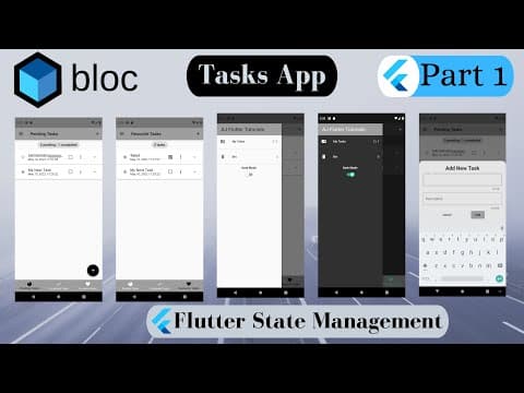 Tasks App [To Do App] Using Flutter BLoC Pattern [2022] - Part 1 thumbnail
