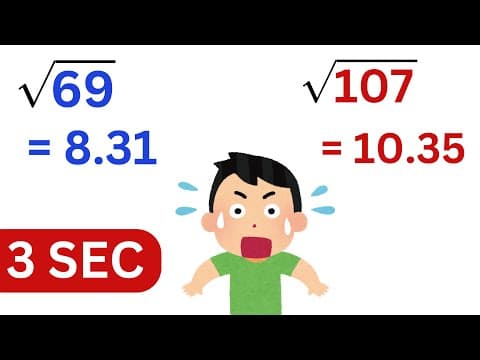 Square Root of Any Number in 3 seconds - Crazy Math Trick thumbnail