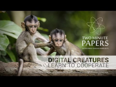 Digital Creatures Learn to Cooperate | Two Minute Papers #128 thumbnail