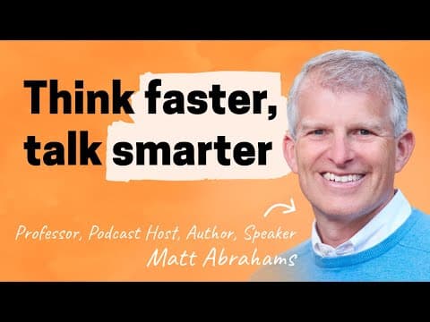 How to speak more confidently and persuasively | Matt Abrahams (professor, speaker, author) thumbnail