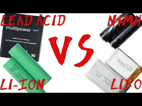 Battery Type Comparison || Lead Acid VS NiMH VS Li-Ion VS LiPo thumbnail
