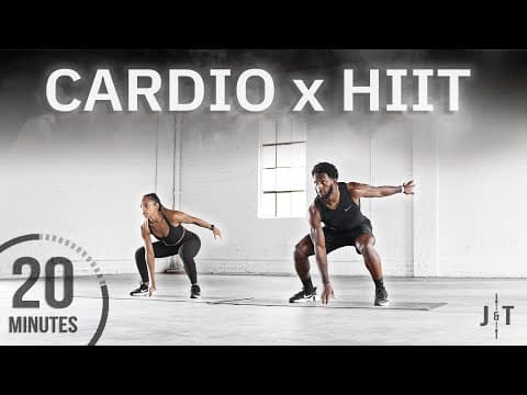 20 Minute Full Body Cardio HIIT Workout [NO REPEAT] thumbnail
