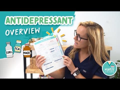ANTIDEPRESSANTS Overview (SSRIs, MAOIs, TCAs) | Nursing Pharmacology | NurseInTheMaking thumbnail