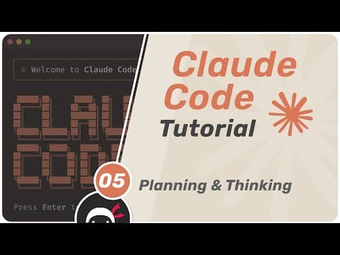 Claude Code Tutorial #5 - Planning & Thinking thumbnail