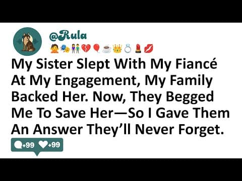 My Sister Slept With My Fiancé At My Engagement, My Family Backed Her. Now, They Begged Me To Save.. thumbnail