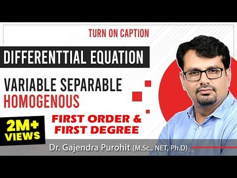 Differential Equation First Order and Degree |Methods & Solution thumbnail