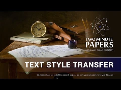 Text Style Transfer | Two Minute Papers #121 thumbnail