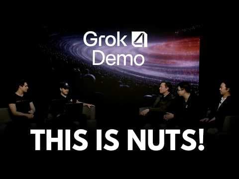 xAl's Mind Blowing Grok 4 Demo w/ Elon Musk (FULL REPLAY) thumbnail
