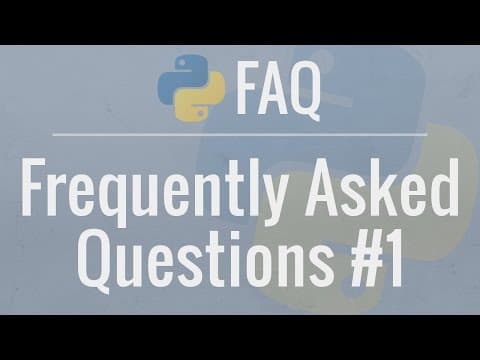 Frequently Asked Questions #1: Text Editors, Books, Career Advice, and More thumbnail