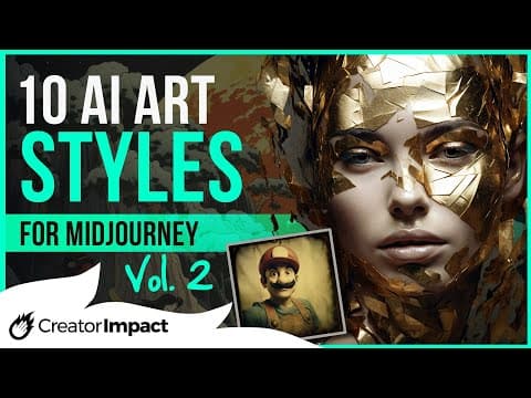 10 Midjourney ART STYLES Vol 2 for Stunning Visuals! (Midjourney Prompts to use!) thumbnail