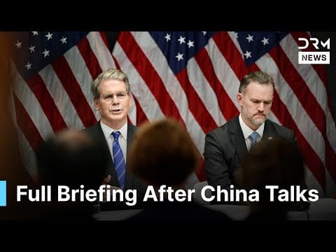 FULL Presser: Bessent and Greer Speak on China Trade Talks in Stockholm | AC1G thumbnail