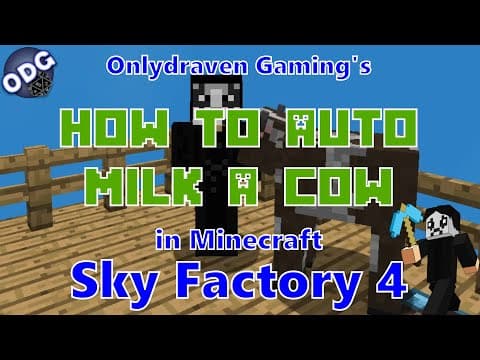 Minecraft - Sky Factory 4 - How to Automate Milking a Cow thumbnail
